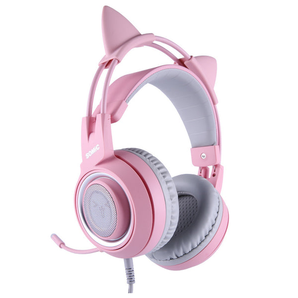 SOMIC G951S - Auriculares Gaming Rosa con cable de 3,5 mm 