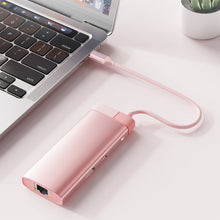 Load image into Gallery viewer, Pink Multi-function 6-in-1 Docking Station (Hub)
