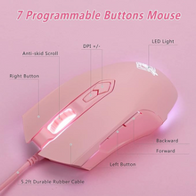 Load image into Gallery viewer, Pink Ray AJ52 - USB RGB Wired Gaming Mouse
