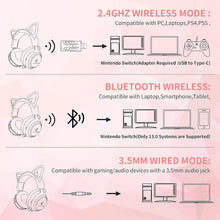 Load image into Gallery viewer, GS510 Cat Ears Headset - RGB Wireless 7.0 Sound
