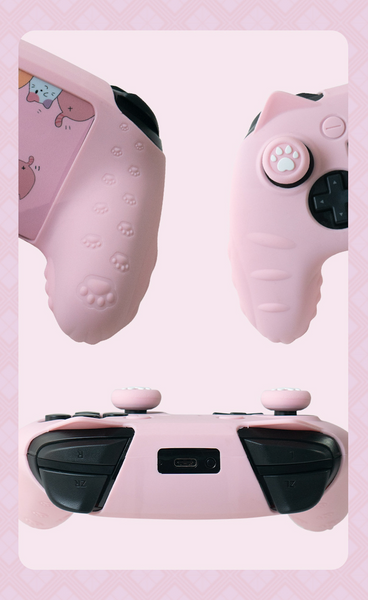 Funda Rosa para Mando Pro de Nintendo Switch - Kitties Paw 