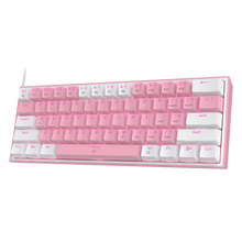 Load image into Gallery viewer, K617 RGB Light Dual Keycap Pink - White Wired Mechanical Keyboard
