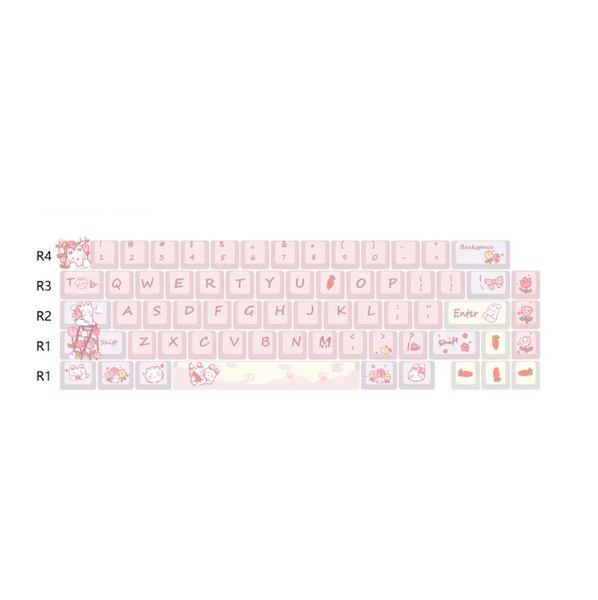 Spring Bunnies -  66  PBT - MDA Keycaps Set