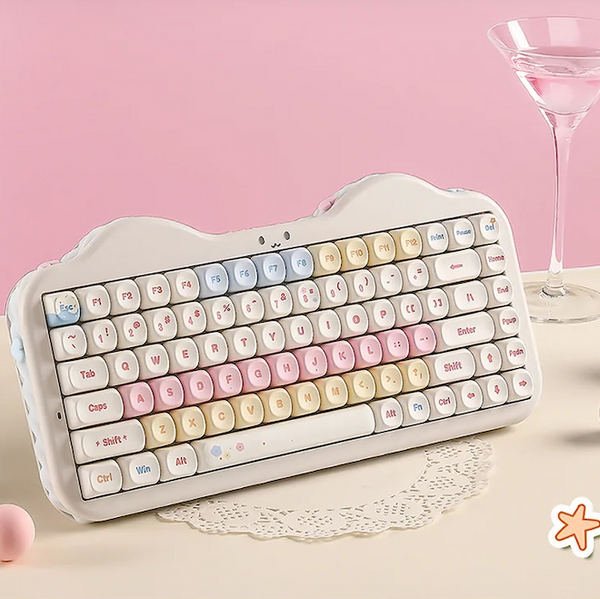 Pink & White 75% Hot Swap - RGB Wireless Mechanical Gaming Keyboard