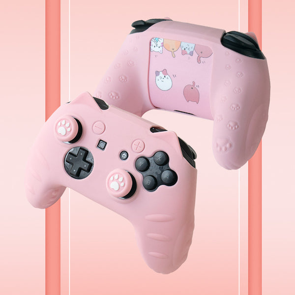 Funda Rosa para Mando Pro de Nintendo Switch - Kitties Paw 
