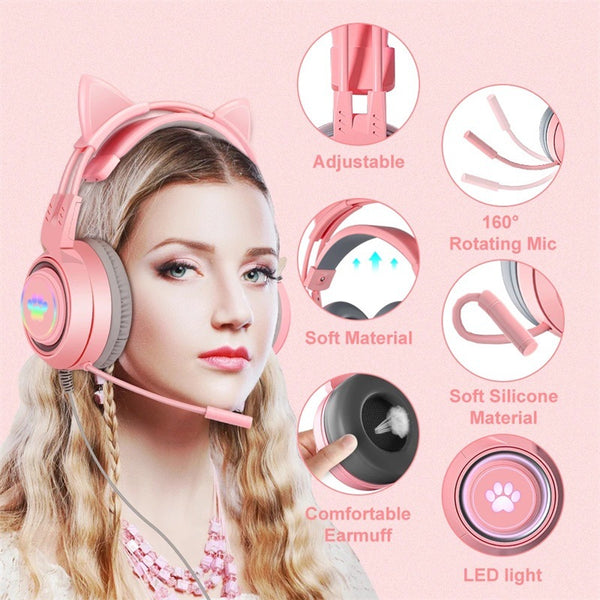 SYTO- G25 - Pink Cat Ears Headphones