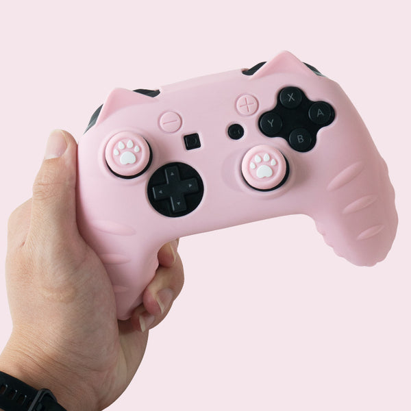 Funda Rosa para Mando Pro de Nintendo Switch - Kitties Paw 
