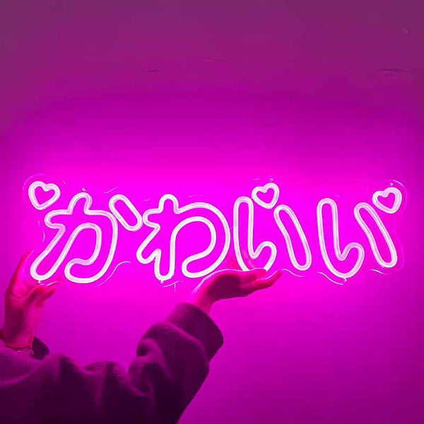 Luz Led Decorativa - Letras Japonesas Kawaii