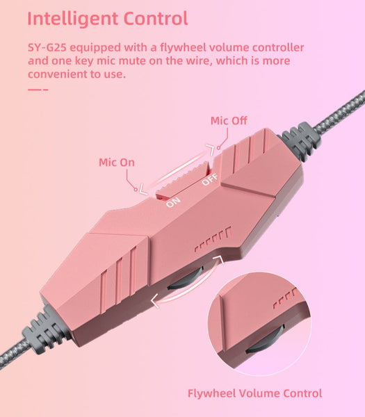 SYTO- G25 - Pink Cat Ears Headphones