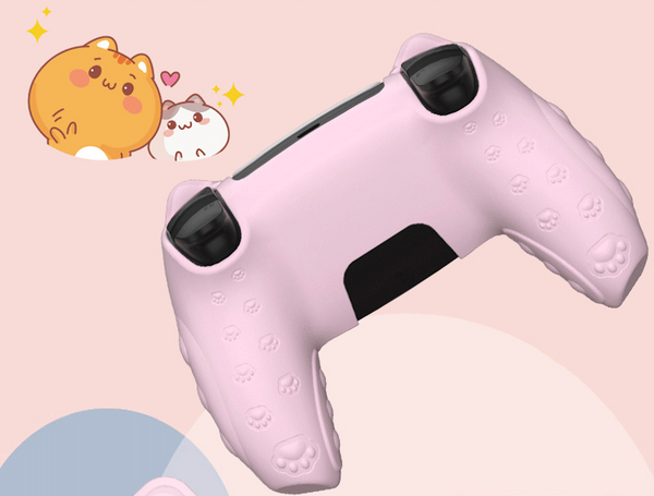 Funda Rosa para Mando PS5 Dualsense - Cat Paw